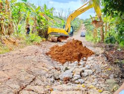 Antisipasi Terisolir, Masyarakat 5 Desa di Peninjauan Kompak Swadaya Perbaiki Jalan