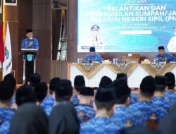 Bupati Panca Wijaya Akbar Lantik 122 ASN di Pendopoan KPT Tanjung Senai