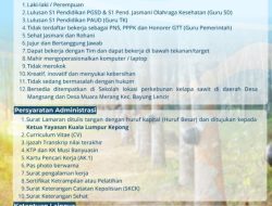 Pemkab Muba Buka Lowongan Guru Swasta di PT PWS, Batas 2 Juni 2026
