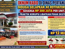 Oknum Kabid di Dinas Pertanian OKI Diduga Gelapkan 40 Rotivator Maxxi Seharga Rp 300 Juta Per Unit, Praktik Korupsi Libatkan Pihak Eksternal